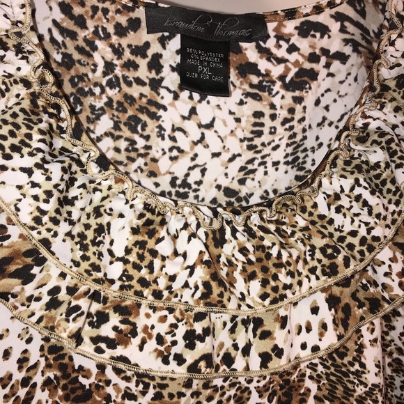 Leopard Ruffle Layers Top, size PXL - Picture 3 of 8
